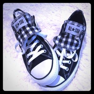 NIB! Converse All Stars in Black/White Plaid-sz 7